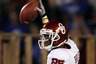 LAWRENCE, KS - OCTOBER 15:  Ryan Broyles #85 of the Oklahoma Sooners celebrates after making a touchdown catch during the game against the Kansas Jayhawks on October 15, 2025 at Memorial Stadium in Lawrence, Kansas.  (Photo by Jamie Squire/Getty Images)