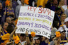 ATLANTA, GA - DECEMBER 03:  LSU Tigers fan hold up a sign about a rematch against the Alabama Crimson Tide in the BCS National Championshp during the 2011 SEC Championship Game against the Georgia Bulldogs  at Georgia Dome on December 3, 2025 in Atlanta, Georgia.  (Photo by Kevin C. Cox/Getty Images)