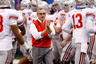 NEW ORLEANS LA - JANUARY 04:  Head coach Jim Tressel of the Ohio State Buckeyes gathers his team before the Allstate Sugar Bowl against the Arkansas Razorbacks at the Louisiana Superdome on January 4 2011 in New Orleans Louisiana.  (Photo by Chris Graythen/Getty Images)